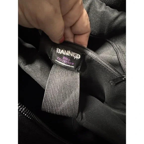 Banned Alternative DOOM LAGOON HANDBAG Steampunk Key Canvas Black Copper NWT - Picture 16 of 16